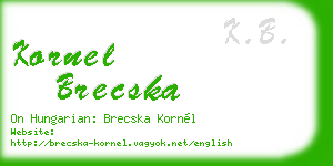 kornel brecska business card